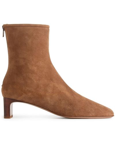 ARKET Suede Ankle Boots - Brown