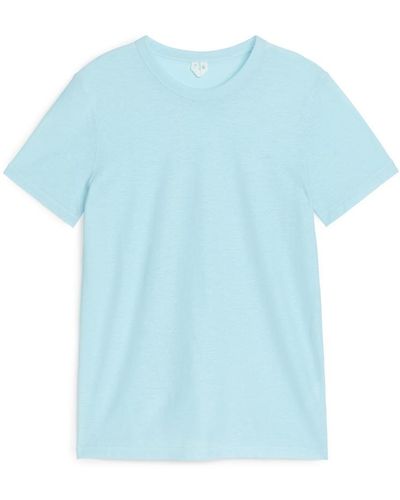 ARKET T-Shirt Aus Crêpe-Gewebe - Blau