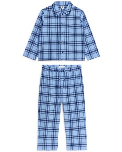 ARKET Flannel Pyjama Set - Blue