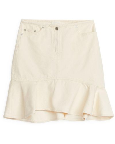ARKET Denim Peplum Skirt - Natural