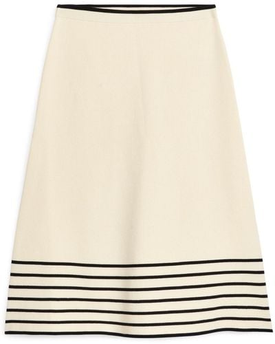ARKET Knitted Cotton Skirt - Natural