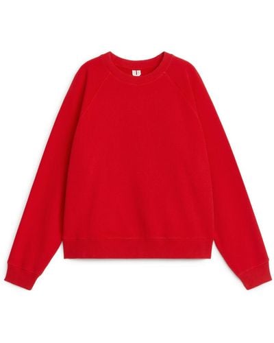 ARKET Soft French Terry Sweatshirt - Red