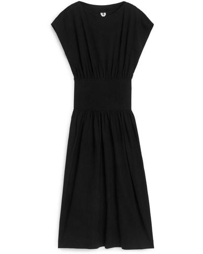ARKET Panel-waist Midi Dress - Black