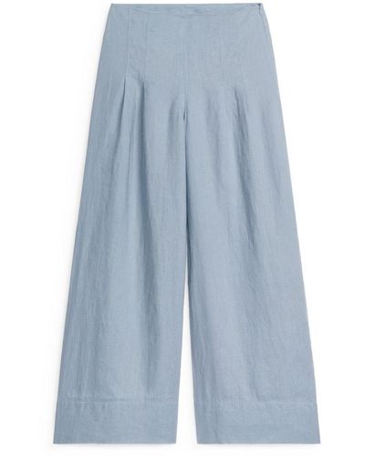 ARKET Relaxed Linen Trousers - Blue