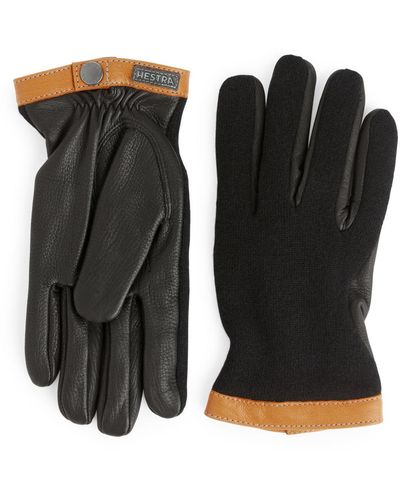 Hestra Deerskin Wool Tricot Gloves - Black
