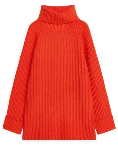 ARKET Oversized Ribbed Tunic - Red