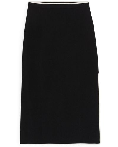 ARKET Knitted Midi Skirt - Black