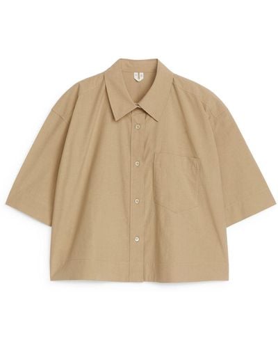 ARKET Short-sleeve Cotton Shirt - Natural