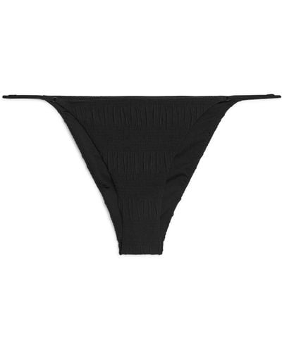 ARKET Smocked Bikini Bottom - Black