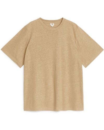 ARKET Oversized Linen-blend T-shirt - Natural