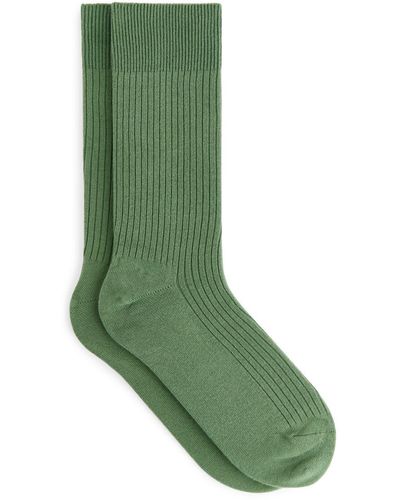 ARKET Supima Cotton Rib Socks - Green