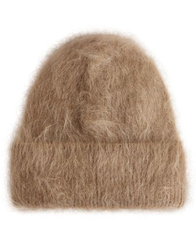 ARKET Brushed Mohair Blend Beanie - Brown