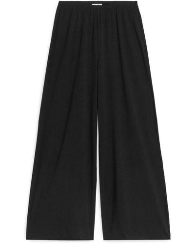 ARKET Cotton Pyjama Trousers - Black