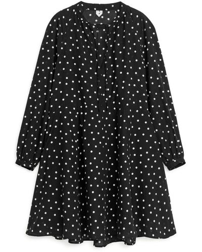 ARKET Cotton Voile Dress - Black
