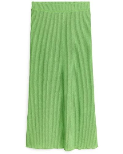 ARKET Rib Jersey Skirt - Green