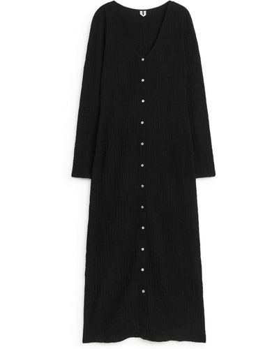 ARKET Crinkled Maxi Dress - Black