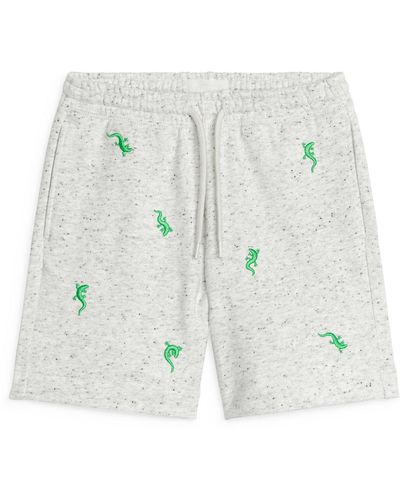 ARKET Embroidered Jersey Shorts - White