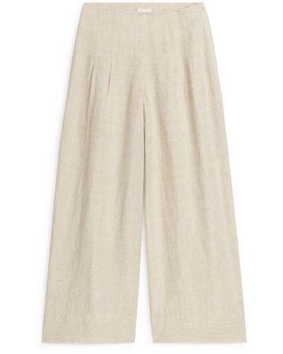 ARKET Relaxed Linen Trousers - White
