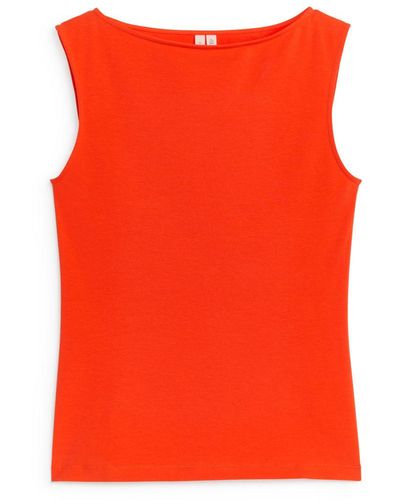 ARKET Boat Neck Tank Top - Red