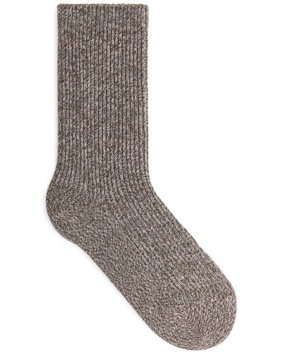 ARKET Cotton Rib Socks - Grey
