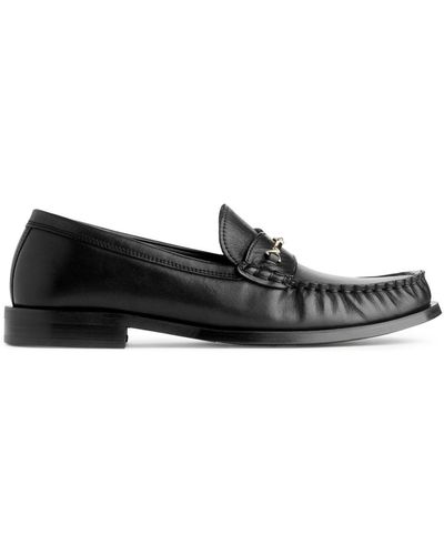 ARKET Leather Loafers - Black
