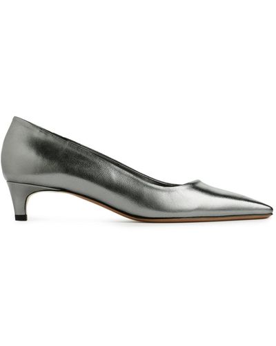 ARKET Square-toe Leather Court Shoes - Grey