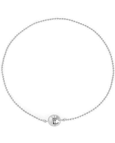 ARKET Silver-plated Ball Chain Necklace - White