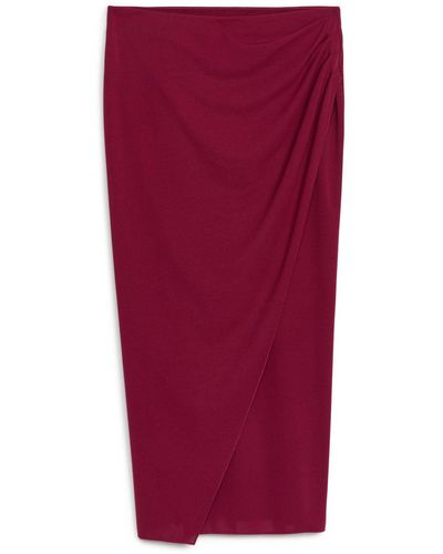 ARKET Wrap Jersey Skirt - Red