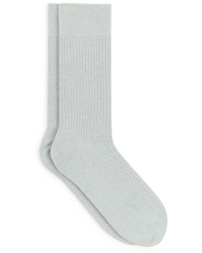 ARKET Supima Cotton Rib Socks - White