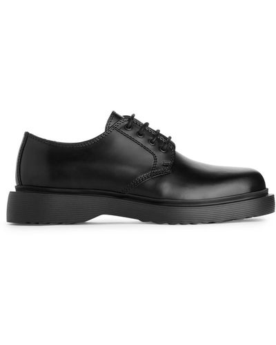 ARKET Chunky Leather Derby Shoes - Black