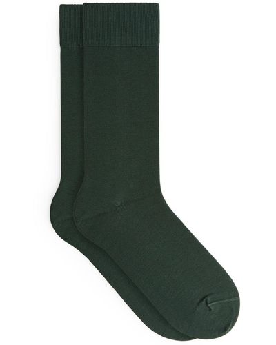ARKET Mercerised Cotton Socks Plain - Green