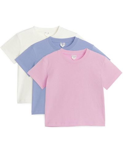 ARKET T-Shirt Mit Rundhalsausschnitt, Im 3Er-Set - Pink