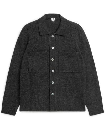 ARKET Wool Shirt Cardigan - Black