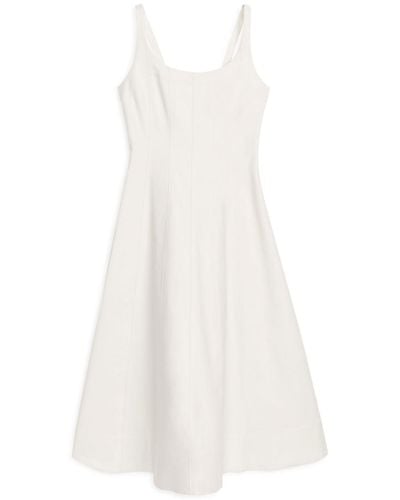 ARKET Scoop Neck Panel Dress - White