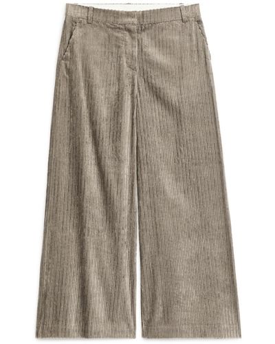 ARKET Wide Corduroy Trousers - Grey