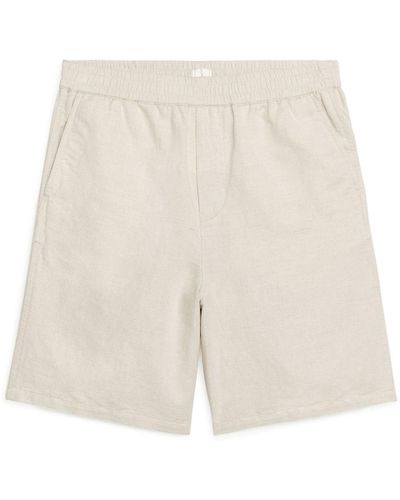 ARKET Cotton-linen Drawstring Shorts - White