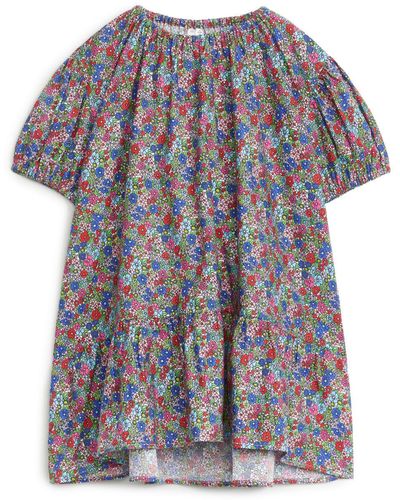 ARKET Gathered Cotton Dress - Multicolour