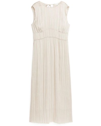 ARKET Crinkled Sleeveless Dress - White