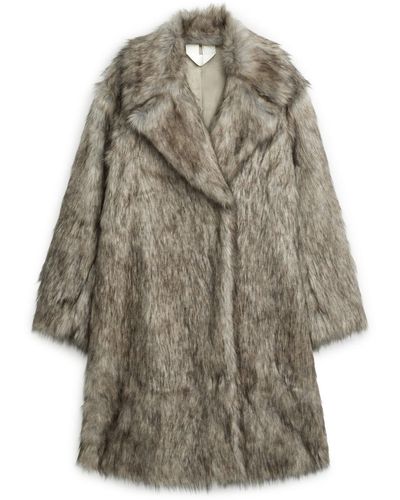 ARKET Faux Fur Coat - Grey