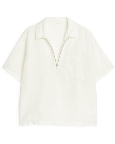 ARKET Half-zip Shirt - White