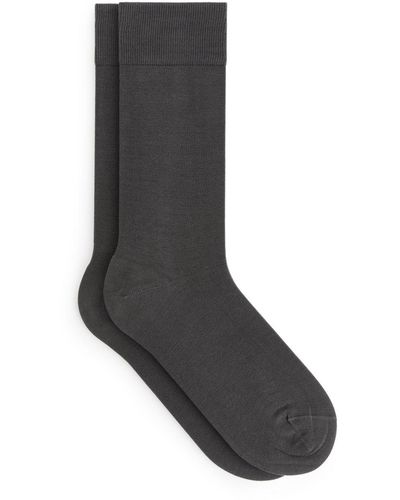 ARKET Mercerised Cotton Socks Plain - Black