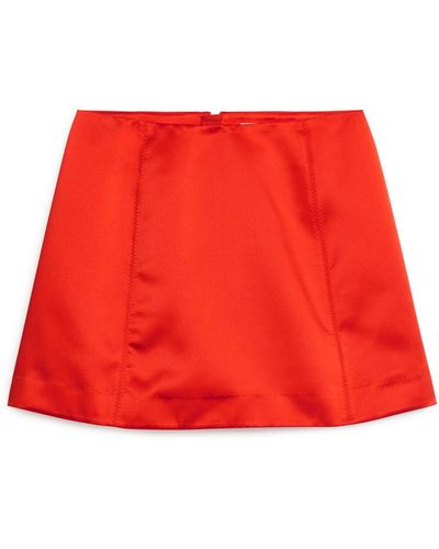 ARKET Satin Mini Skirt - Red