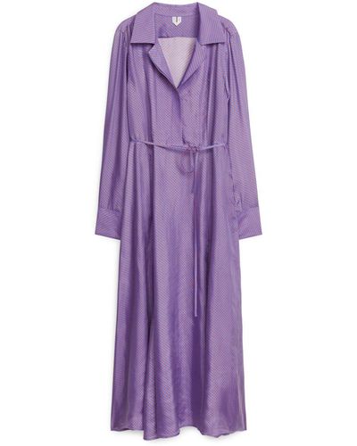 ARKET Printed Shirt Dress - Purple