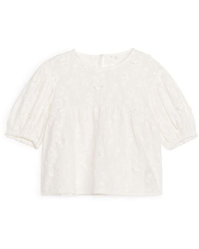 ARKET Embroidered Blouse - White