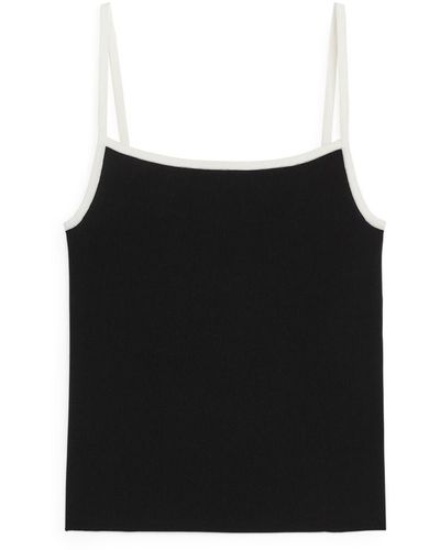 ARKET Knitted Strap Top - Black