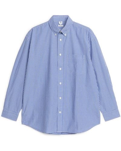 ARKET Oversized Gingham Shirt - Blue
