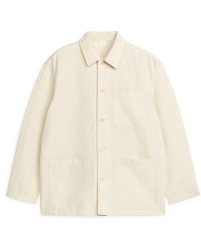ARKET Cotton Linen Overshirt - Natural