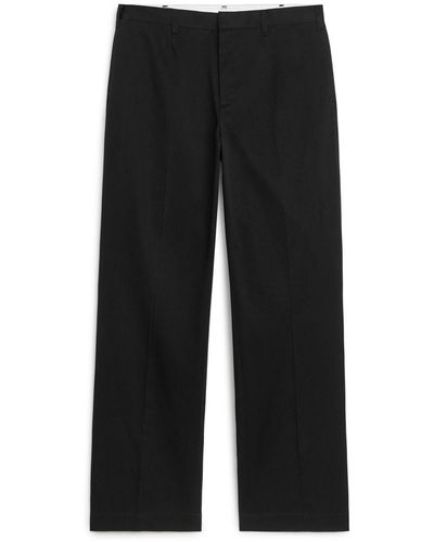 ARKET Tailored Wide-fit Trousers - Black