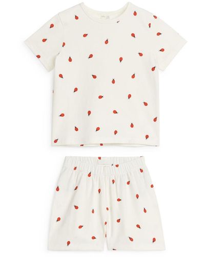 ARKET Short Jersey Pyjama Set - White