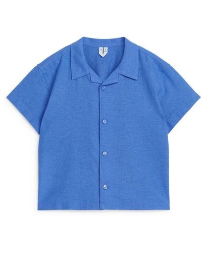 ARKET Linen-blend Resort Shirt - Blue